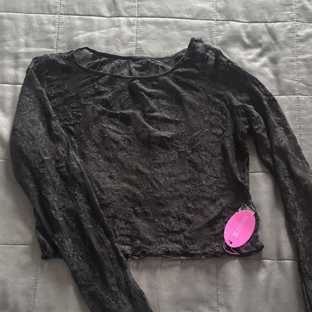 Black Lace Crop Top